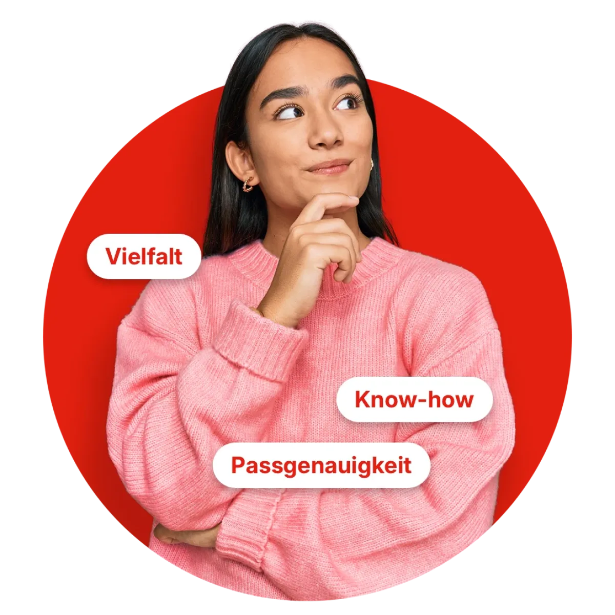 Mensch mit Denker-Position