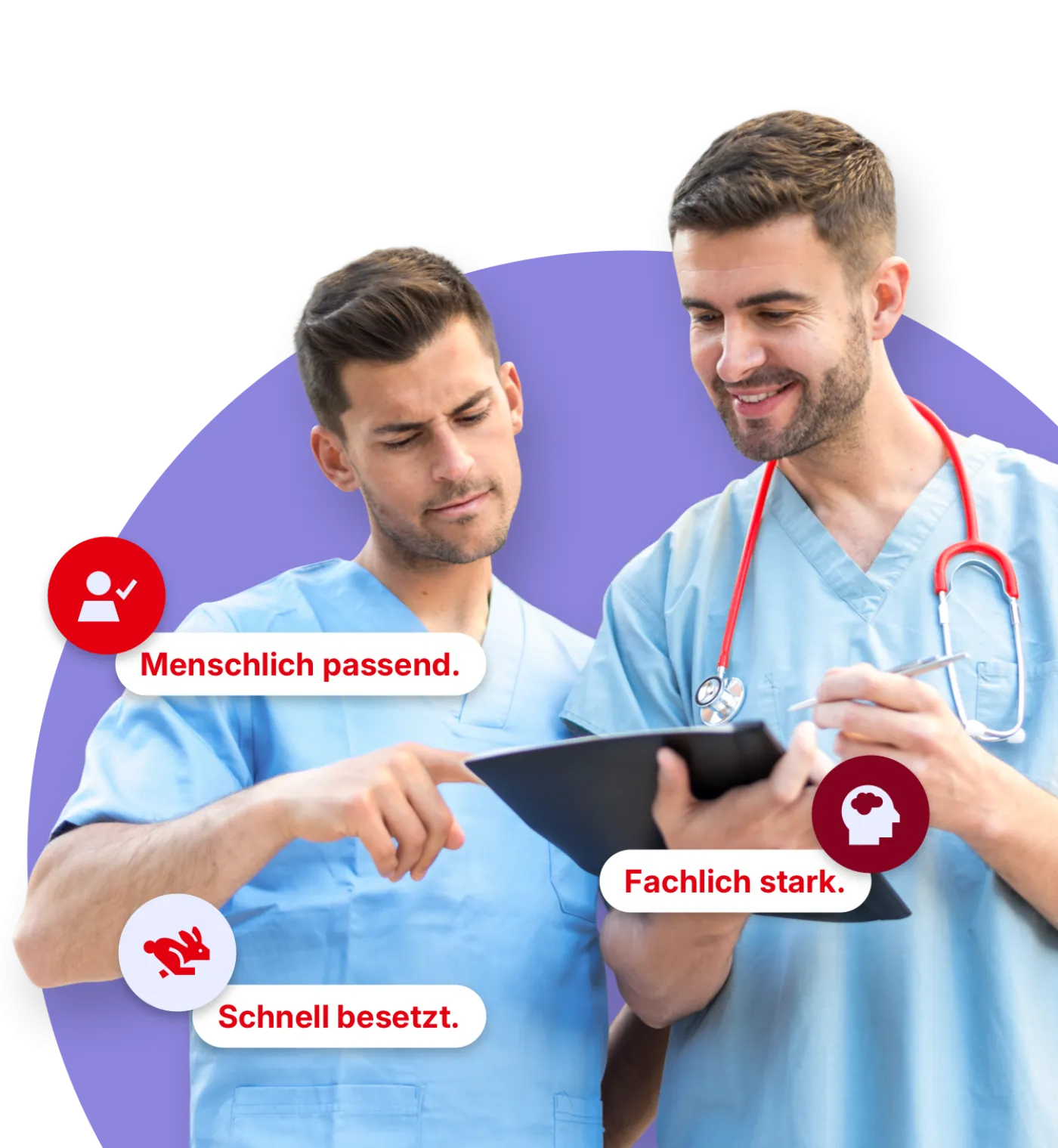 Zwei Pfleger tauschen sich aus