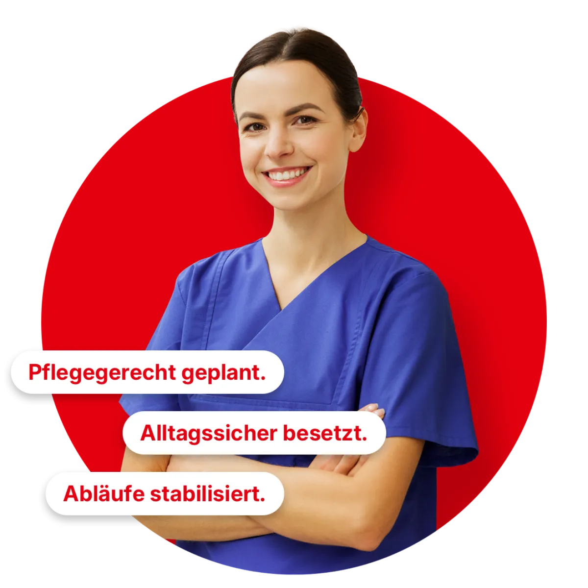 Pflegerin schaut freundlich