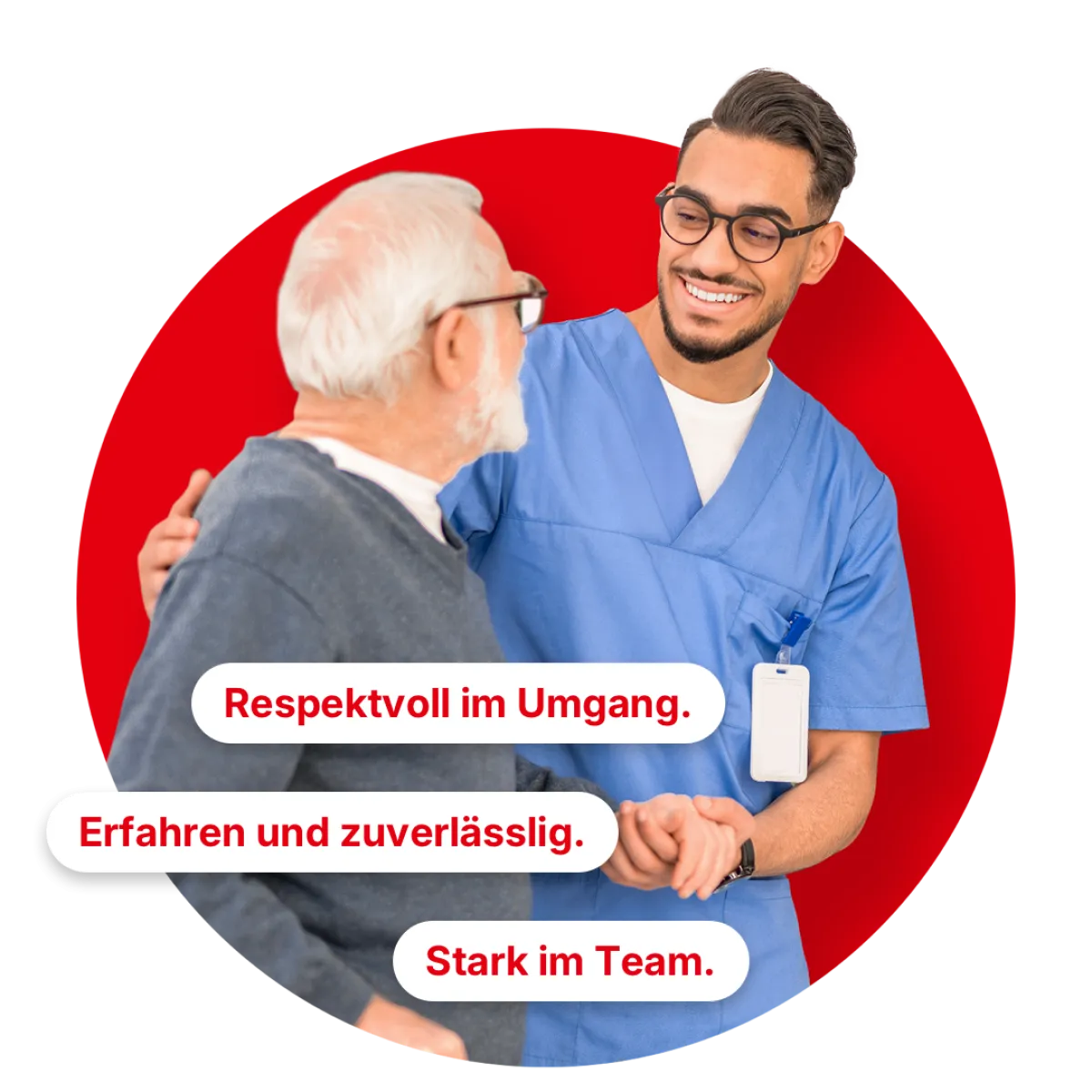 Pfleger unterstützt Senioren