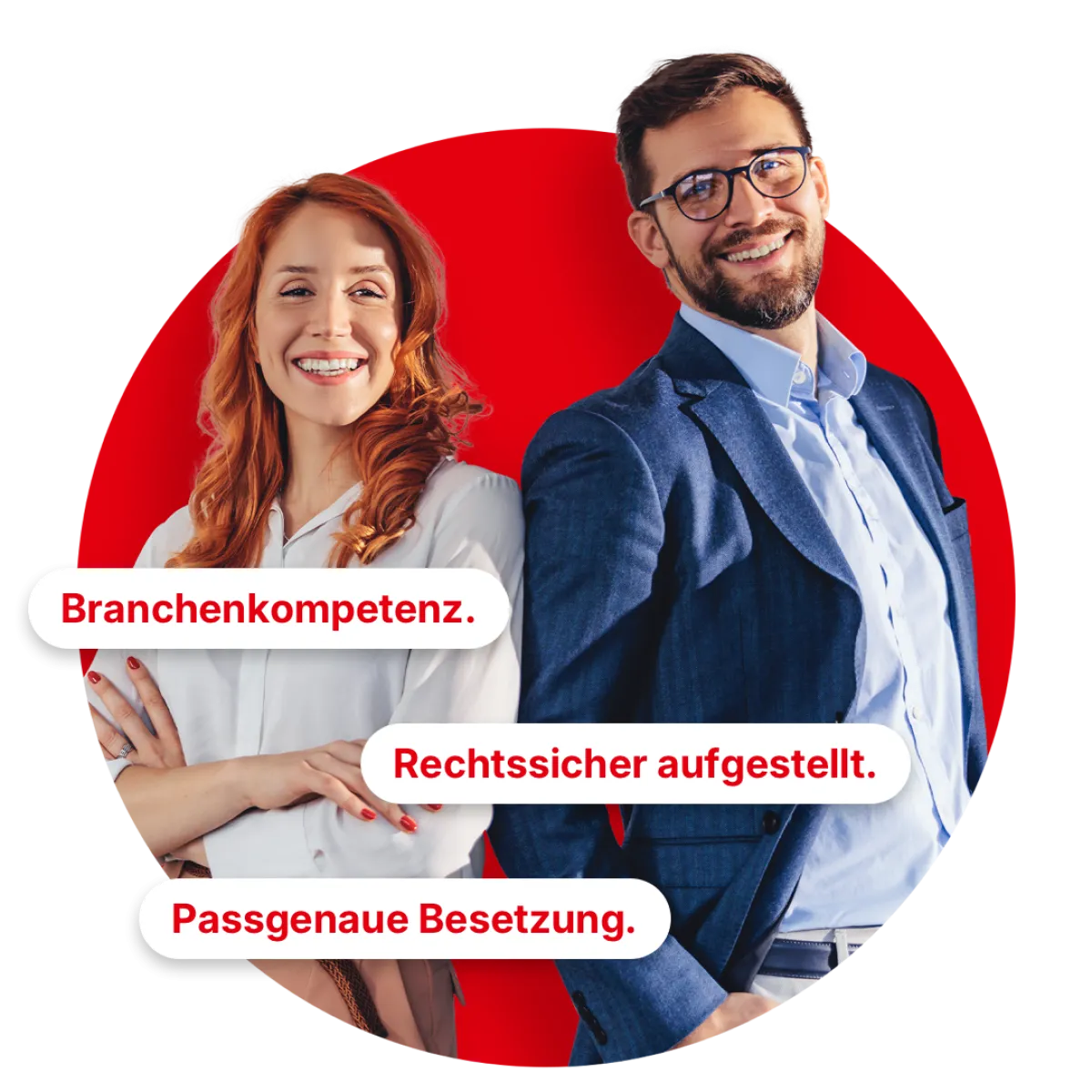 Frau und Mann nebeneinander