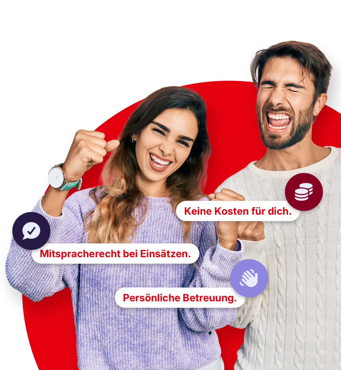 Frau und Mann glücklich