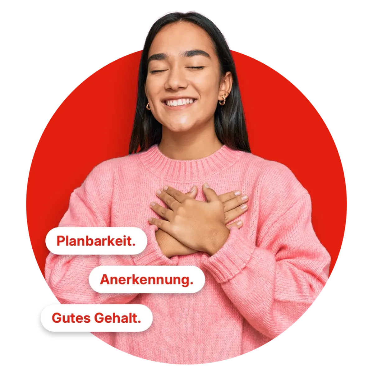 Mensch hält sich zwei Hände aufs Herz