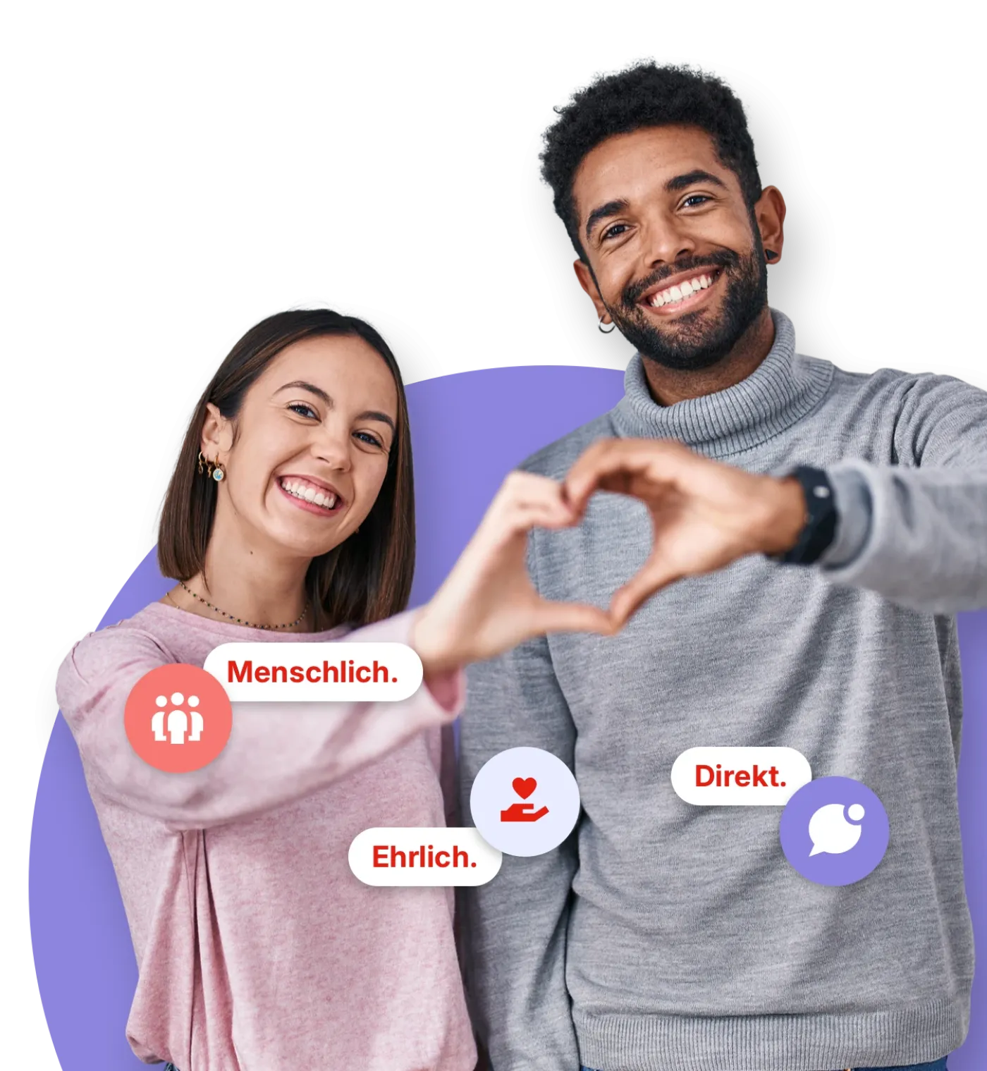 Zwei Menschen formen zusammen mit den Händen ein Herz